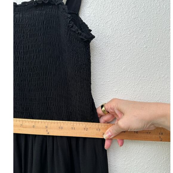 Zesica Women’s Black Tie-Strap Smocked Maxi Dress US S - Picture 13 of 15